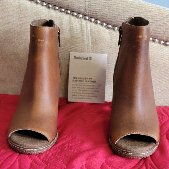 Timberland Peep Toe Cut Out Ankle Bootie - Size 6 - Picture 4 of 5